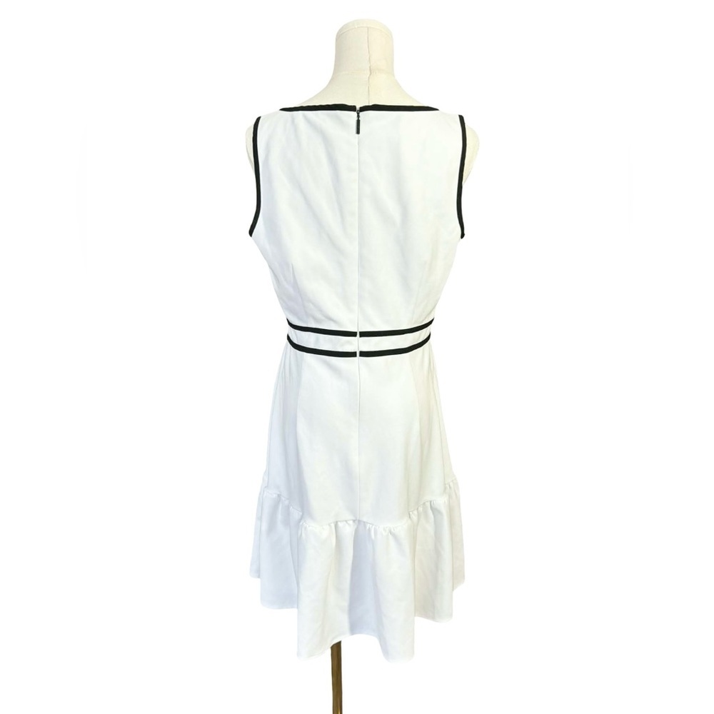 Karl Lagerfeld Paris Contrast Trim A Line Dress - Picture 4 of 7